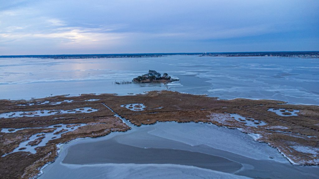 Barnegat Bay, frozen after a cold snap, Dec. 26, 2022. (Photo: Daniel Nee)