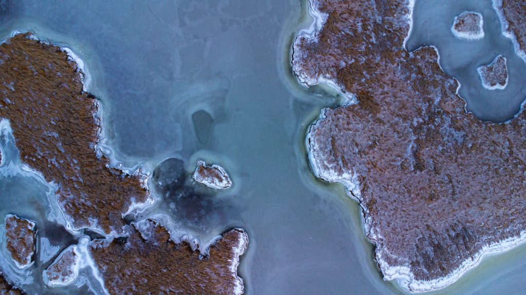 Barnegat Bay, frozen after a cold snap, Dec. 26, 2022. (Photo: Daniel Nee)