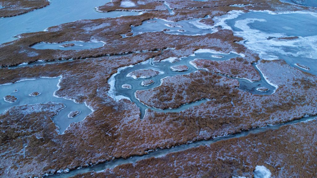 Barnegat Bay, frozen after a cold snap, Dec. 26, 2022. (Photo: Daniel Nee)