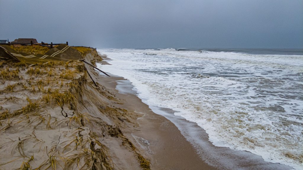 Beach erosion in Ortley Beach, Toms River Township, N.J., Dec. 16, 2022. (Photo: Daniel Nee)