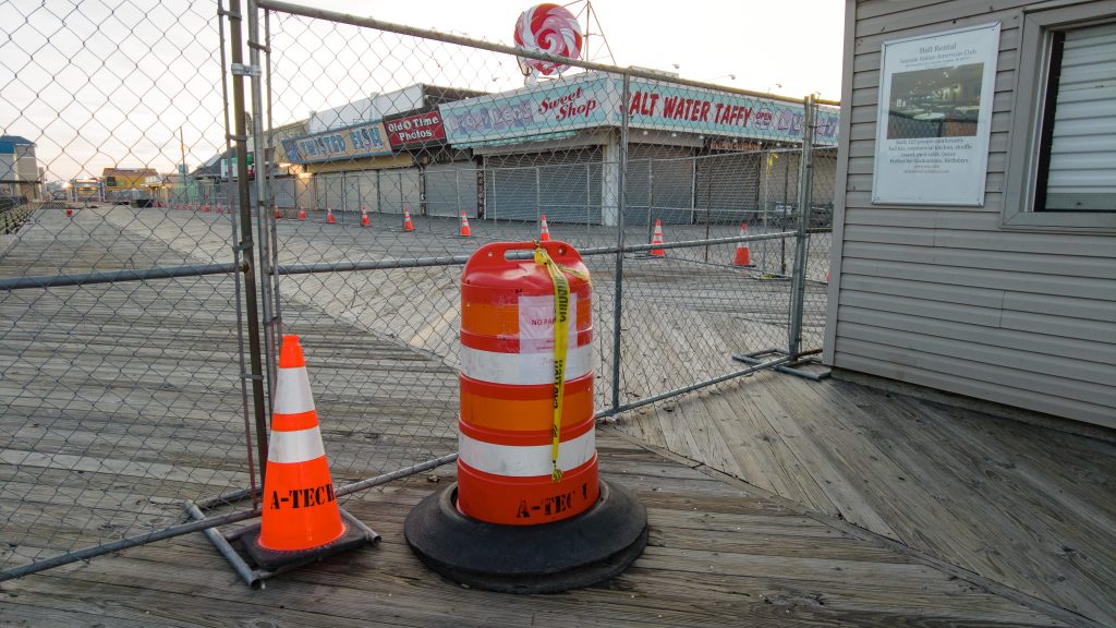 Construction on the replacement of the southern portion of the Seaside Heights boardwalk begins, Dec. 5, 2022. (Photo: Daniel Nee)