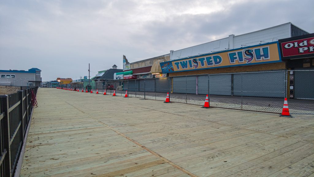 Boardwalk replacement construction continues along the southern portion of the Seaside Heights boardwalk, Jan. 10, 2023. (Photo: Daniel Nee)