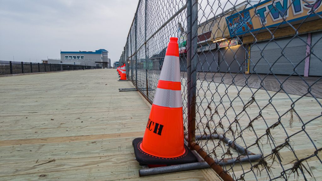 Boardwalk replacement construction continues along the southern portion of the Seaside Heights boardwalk, Jan. 10, 2023. (Photo: Daniel Nee)