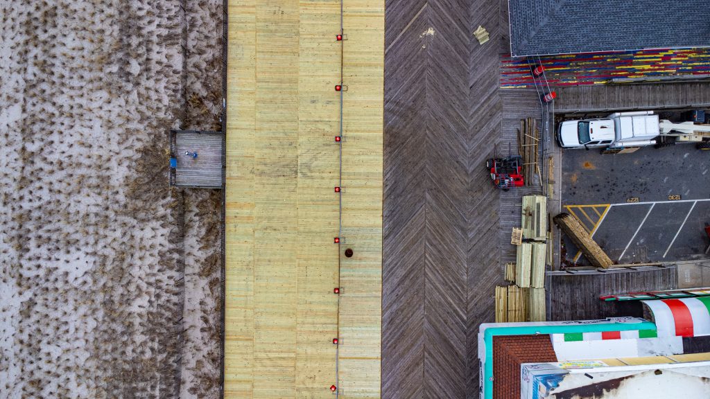 Boardwalk replacement construction continues along the southern portion of the Seaside Heights boardwalk, Jan. 10, 2023. (Photo: Daniel Nee)