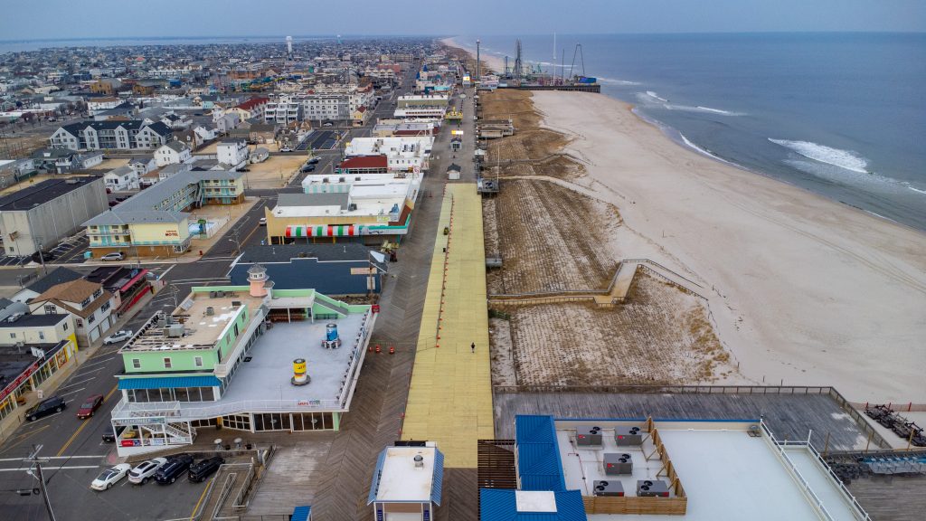 Boardwalk replacement construction continues along the southern portion of the Seaside Heights boardwalk, Jan. 10, 2023. (Photo: Daniel Nee)