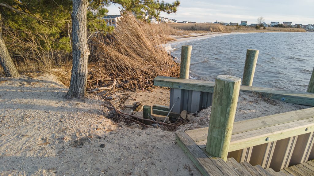 Erosion near the 14th Avenue Pier in Seaside Park, N.J., Feb. 2023. (Photo: Daniel Nee)