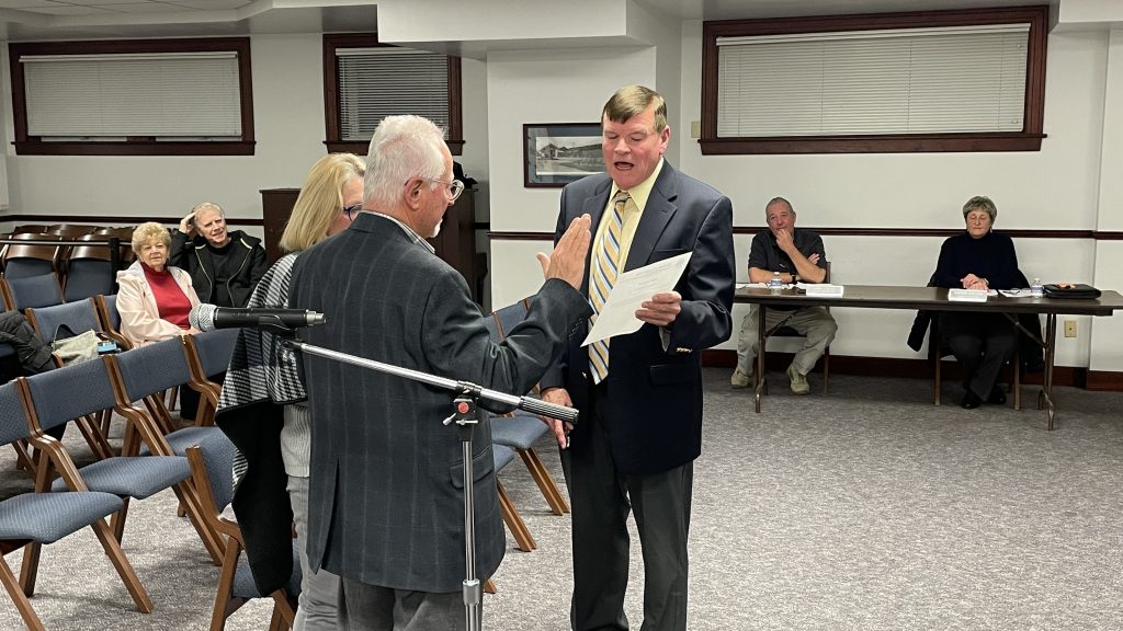 Councilman William Kraft takes the oath of office in Seaside Park, Feb. 9, 2023. (Photo: Daniel Nee)