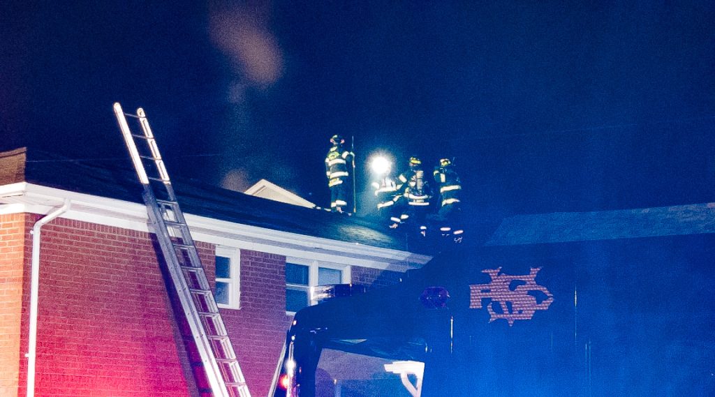 Firefighters drill at the former Park Central Apartments, Seaside Park, N.J., Feb. 23, 2023. (Photo: Daniel Nee)