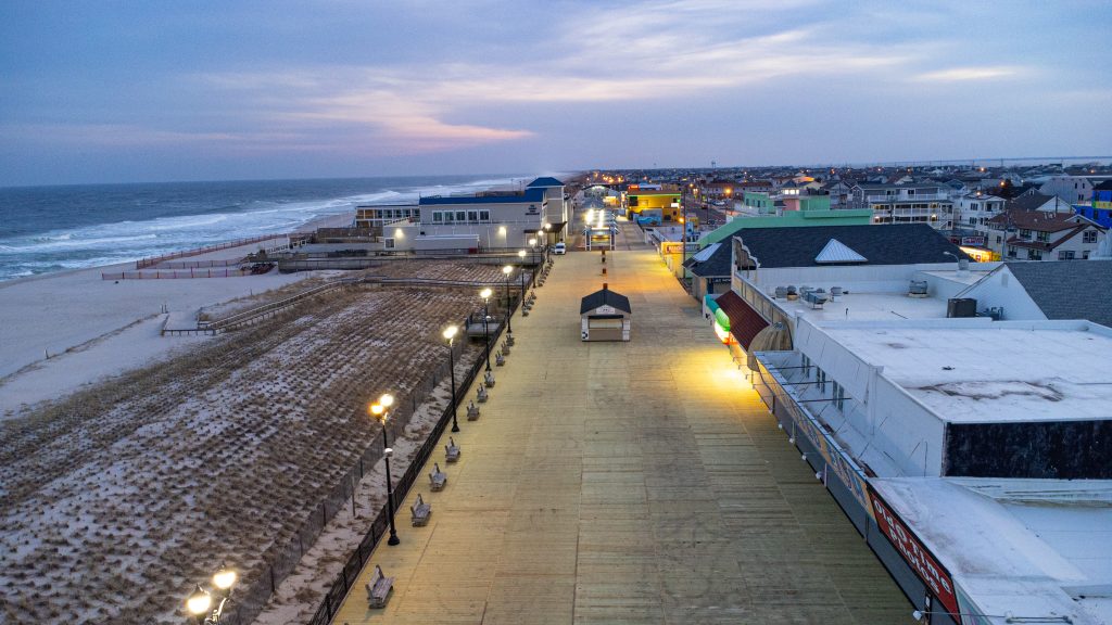 Progress on the Seaside Heights boardwalk replacement project, Feb. 7, 2023. (Photo: Daniel Nee)
