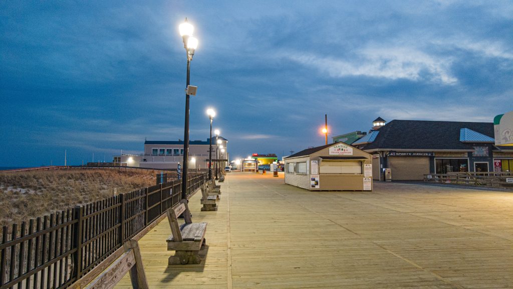 Progress on the Seaside Heights boardwalk replacement project, Feb. 7, 2023. (Photo: Daniel Nee)