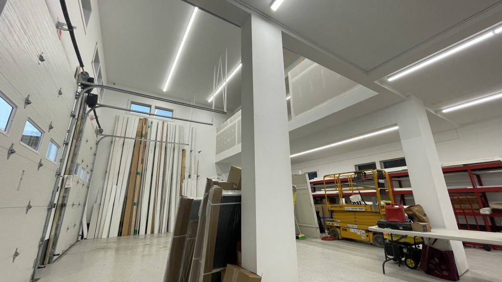 A portion of the workshop and storage bay at Mattia Builders' new facility in Toms River. (Photo: Daniel Nee)