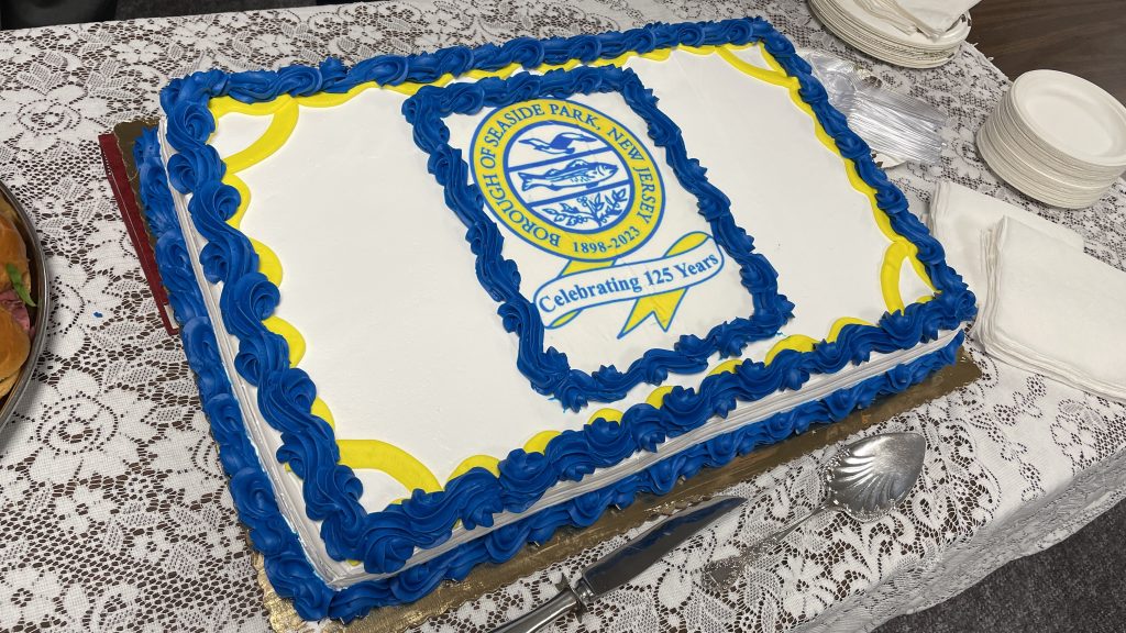 Officials mark the 125th aniversary of the founding of Seaside Park, March 9, 2023. (Photo: Shorebeat)