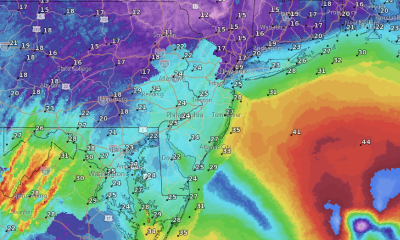 Forecast wind gusts overnight Friday into Saturday, March 10-11, 2023. (Credit: NWS)