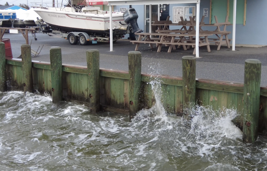 Wind-driven waves batter the Jersey Shore on Barnegat Bay, March 14, 2023. (Photo: Daniel Nee)