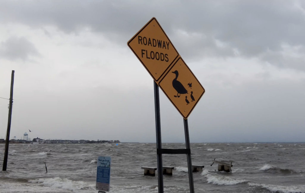 Wind-driven waves batter the Jersey Shore on Barnegat Bay, March 14, 2023. (Photo: Daniel Nee)