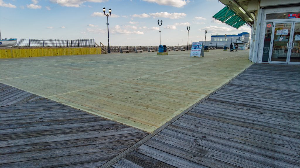 The southern portion of the 2023 Seaside Heights boardwalk replacement after completion, March 2023. (Photo: Daniel Nee)
