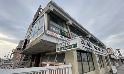 'Jersey Roll Bar & Grill' advertises their impending opening at the former Aztec bar. (Photo: Shorebeat/ Daniel Nee)