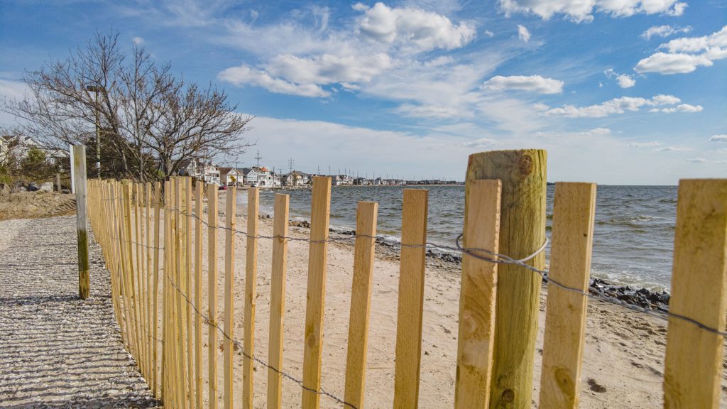 A project to build up the shoreline near the J Street Marina in Seaside Park, N.J., is completed in time for the 2023 spring. (Photo: Shorebeat)