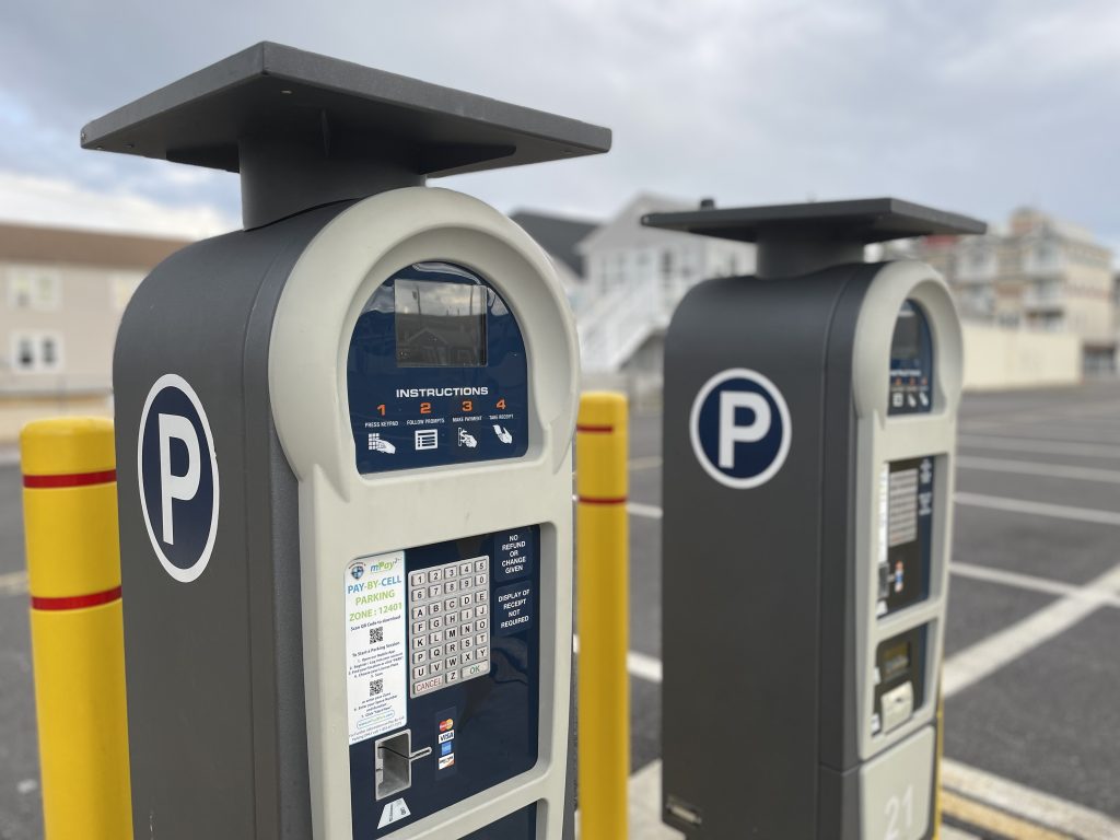 The municipal parking lot in Seaside Heights on Grant Avenue, which will be part of a forthcoming parking study, May 2023. (Photo: Shorebeat)