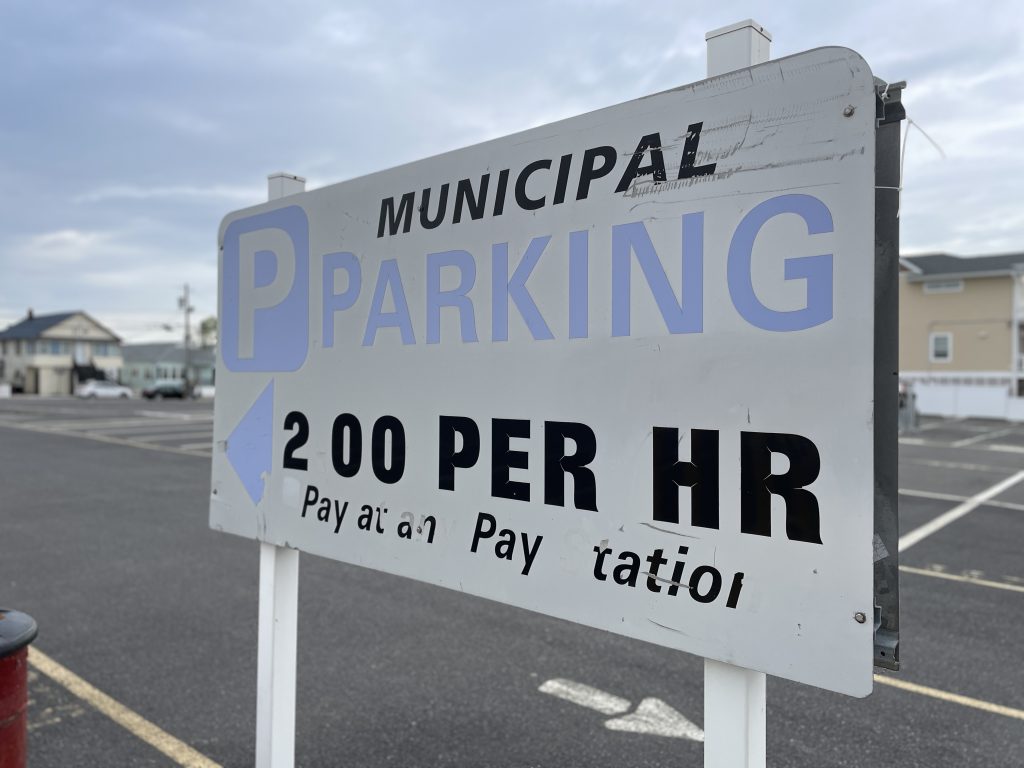 The municipal parking lot in Seaside Heights on Grant Avenue, which will be part of a forthcoming parking study, May 2023. (Photo: Shorebeat)