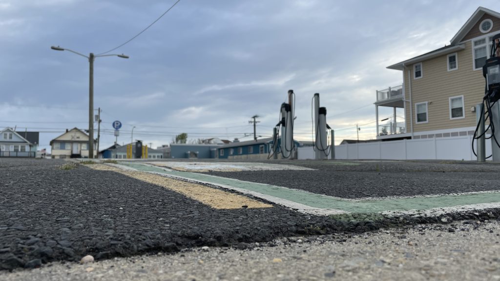 The municipal parking lot in Seaside Heights on Grant Avenue, which will be part of a forthcoming parking study, May 2023. (Photo: Shorebeat)