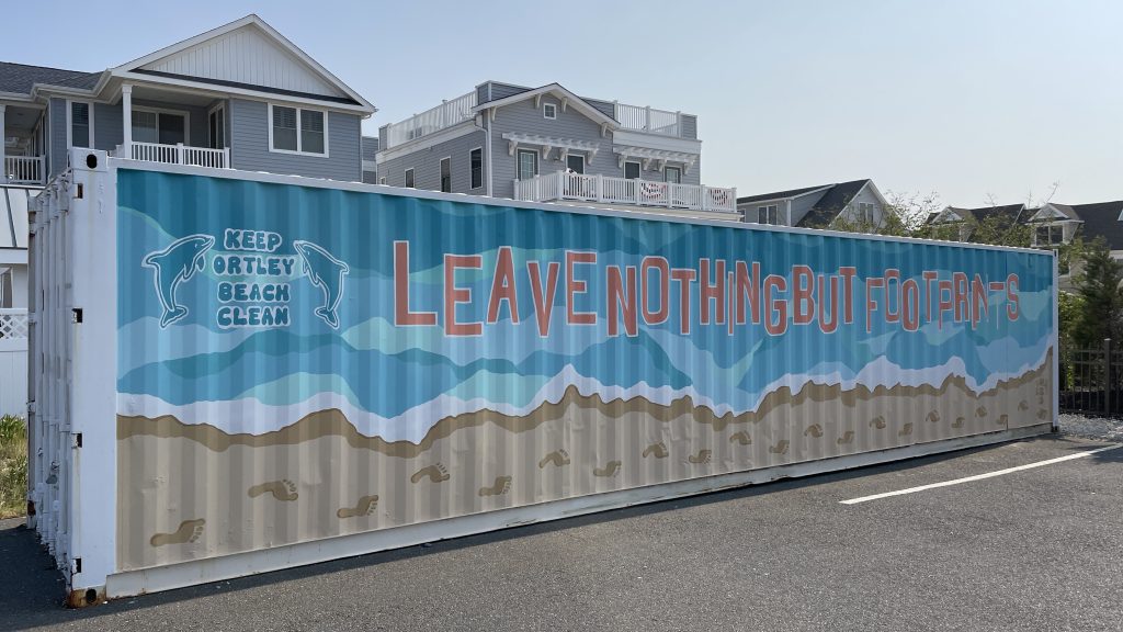 A mural painted on a storage container in Ortley Beach by Toms River High School East students, May 2023. (Photo: Shorebeat)