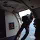 A jumper from the U.S. Army Golden Knights parachutes out of a Dash-8 at Joint Base McGuire-Dix-Lakehurst. (Photo: Shorebeat)