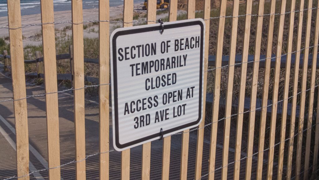 Repair work gets underway in Ortley Beach, N.J. to restore access points and the beach berm, May 2023. (Photo: Shorebeat)