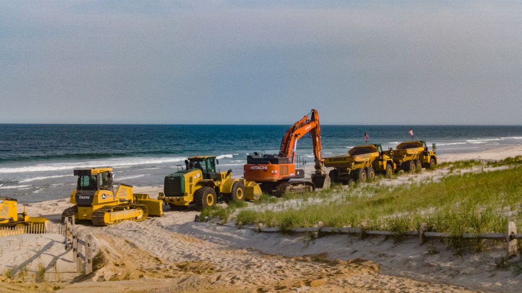 Repair work gets underway in Ortley Beach, N.J. to restore access points and the beach berm, May 2023. (Photo: Shorebeat)