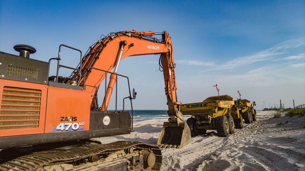 Repair work gets underway in Ortley Beach, N.J. to restore access points and the beach berm, May 2023. (Photo: Shorebeat)