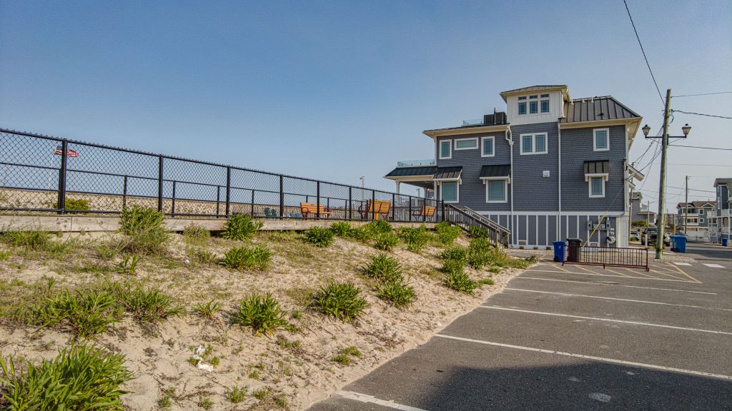 The site of a future pollinator garden along the oceanfront in Ortley Beach, May 2023. (Photo: Shorebeat)