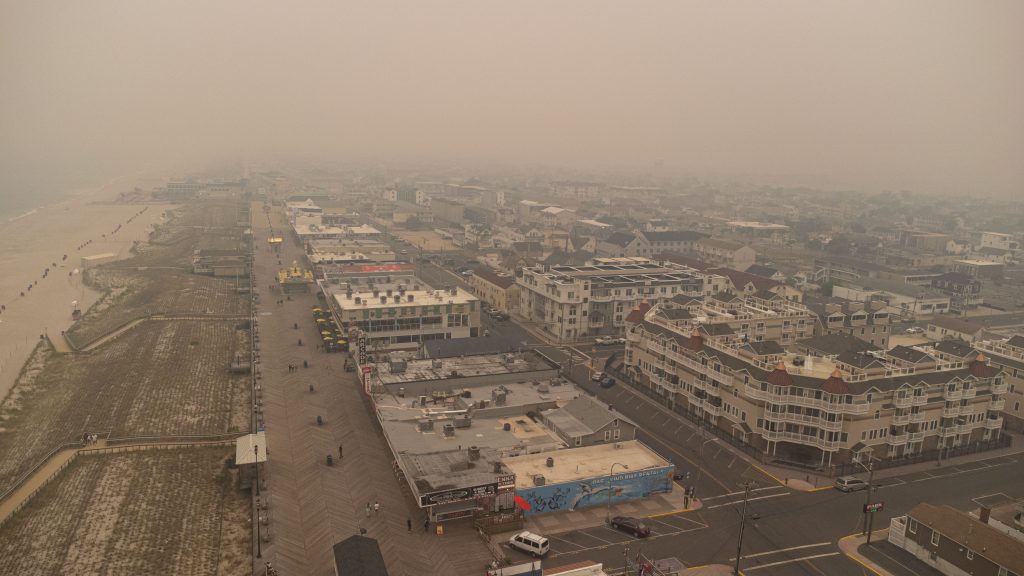 A haze envelopes the Jersey Shore, June 7, 2023. (Photo: Shorebeat)