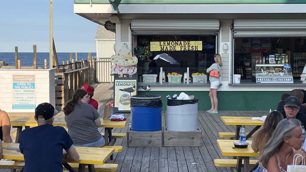 Seagulls converge upon outdoor dining areas in Seaside Heights, N.J., Aug. 2, 2023. (Photo: Shorebeat)