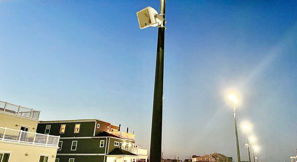Speakers along the boardwalk in Seaside Heights, N.J., Sept. 2023. (Photo: Shorebeat)