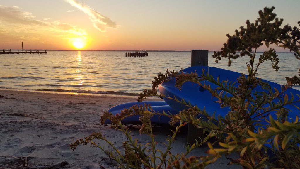 Sunset, Nov. 7, 2023 behind Barnegat Bay at the Lavallette bayfront. (Photo: Shorebeat)