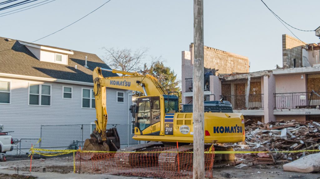Demolition of the property at 229 Franklin Avenue, Seaside Heights, Dec. 2023. (Photo: Shorebeat)