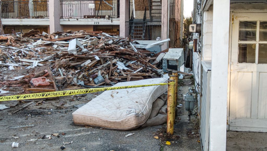 Demolition of the property at 229 Franklin Avenue, Seaside Heights, Dec. 2023. (Photo: Shorebeat)