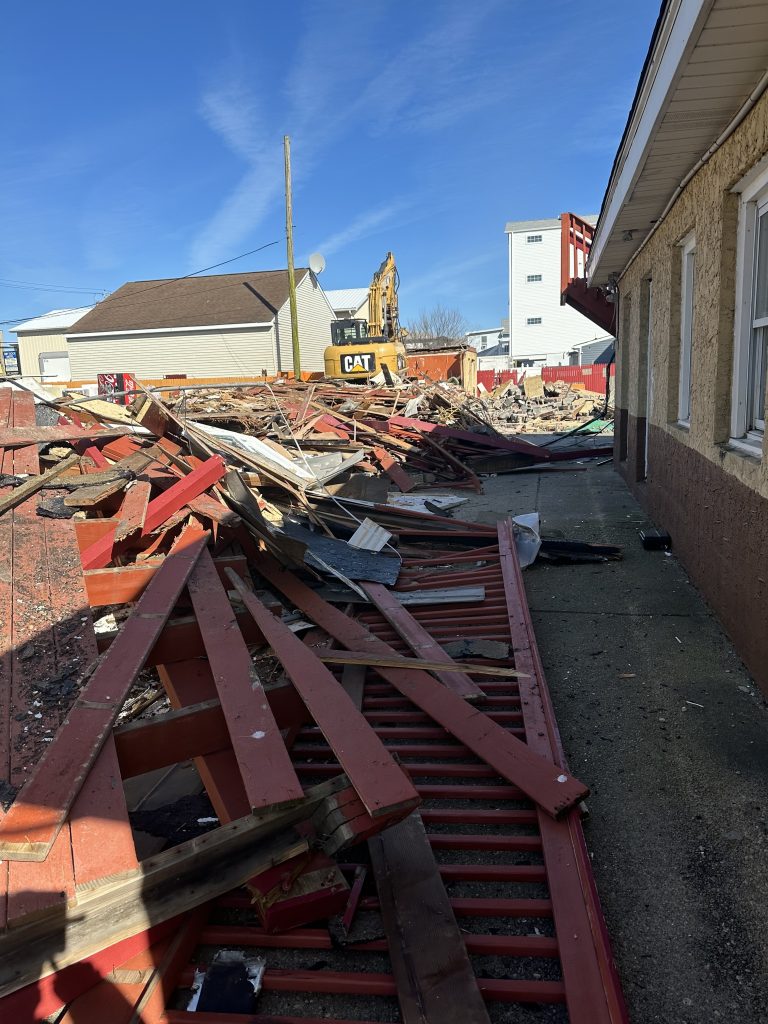 The demolition of the former Offshore Motel, March 2024. (Photo: Mike Loundy)