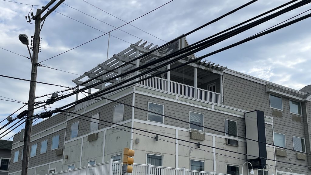 The former White Pearl Hotel, Sumner Avenue, Seaside Heights, N.J., May 2024. (Photo: Shorebeat)