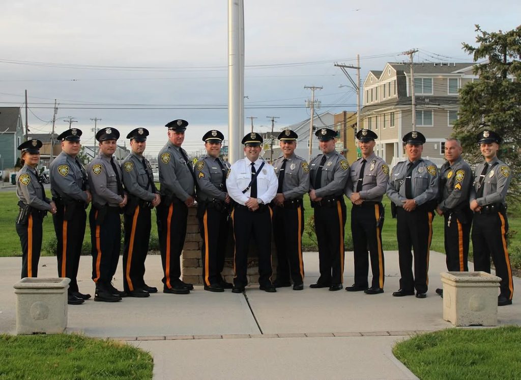 Seaside Park Police Chief Bryan McKay and the department's officers. (Credit: Borough of Seaside Park)