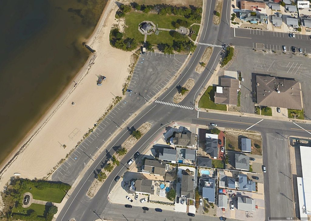 A parking area along Lavallette's bayfront area. (Credit: Google Earth)