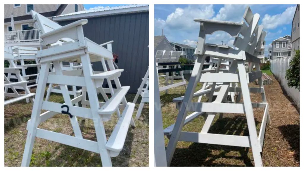 Retired Lavallette lifeguard stands for sale. (Credit: Borough of Lavallette)