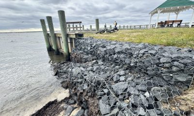 A completed shoreline restoration project near the 14th Avenue pier in Seaside Park, Aug. 2025. (Photo: Shorebeat)