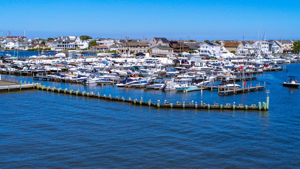 The Seaside Park Municipal Marina at J Street, Aug. 2025. (Photo: Shorebeat)