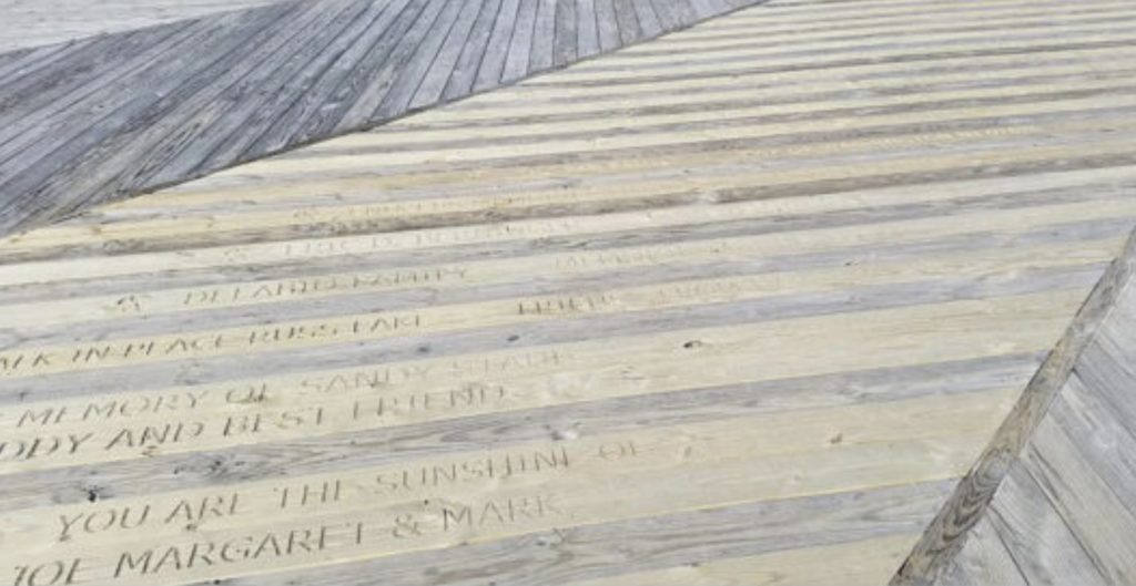 Inscribed 'memorial boards' in Seaside Heights. (File Photo)