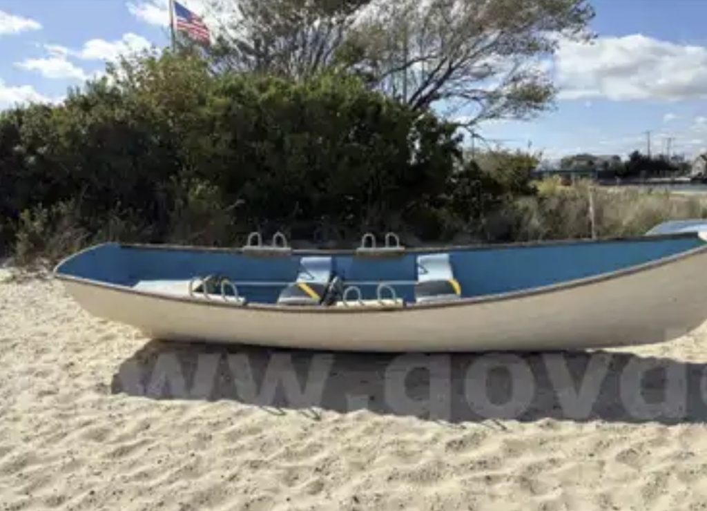 A retired Lavallette lifeguard boat up for sale, Oct. 2025. (Photo: Borough of Lavallette)