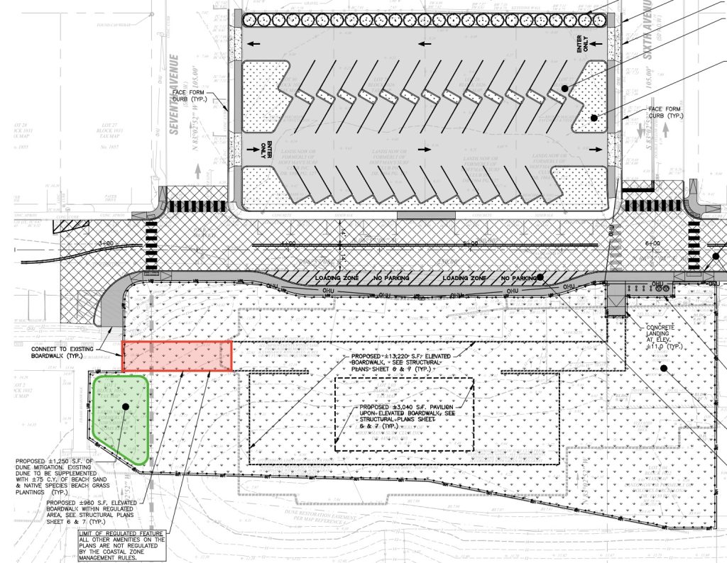 Plans for the Ortley Beach boardwalk, pavilion and parking reconstruction project at the former Surf Club site. (Planning Document)