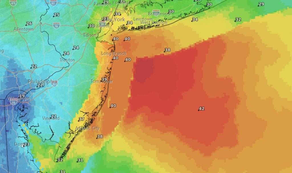 Forecast wind gusts during the day Thursday, Oct. 30, 2025. (Credit: NWS)