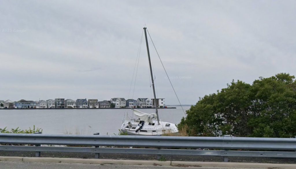 A sailboat abandoned in Seaside Park since 2024. (File Photo)