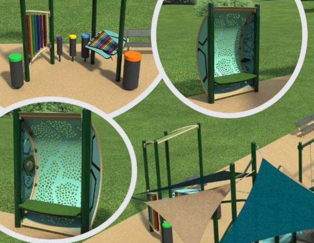 Renderings of the forthcoming 'Jake's Law' inclusive playground at Chandler Field, Jan. 2026. (Credit: Borough of Lavallette)